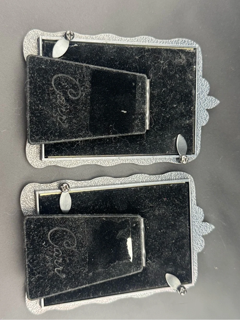 Set of 2 Carr Ornate Pewter Decorative Picture Frames Small